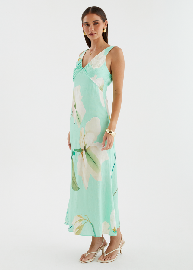 Klaudia Maxi Dress - Mint Flowers