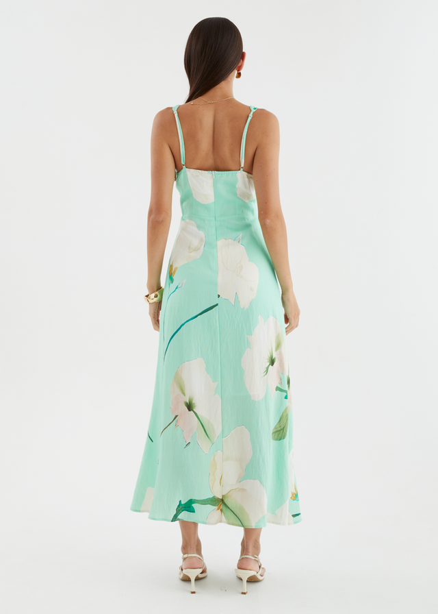 Klaudia Maxi Dress - Mint Flowers