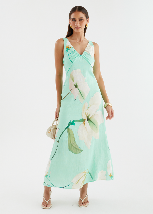 Klaudia Maxi Dress - Mint Flowers