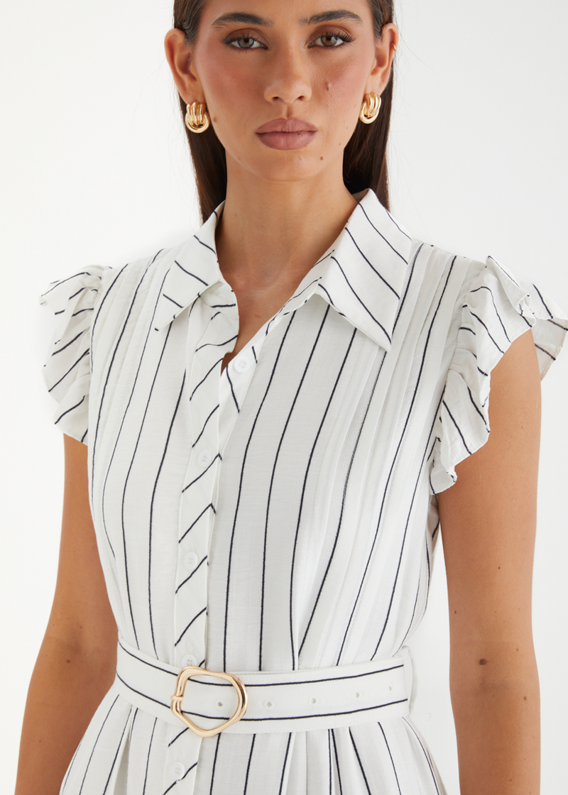 pinstripe dress midi Suzanne Midi Dress