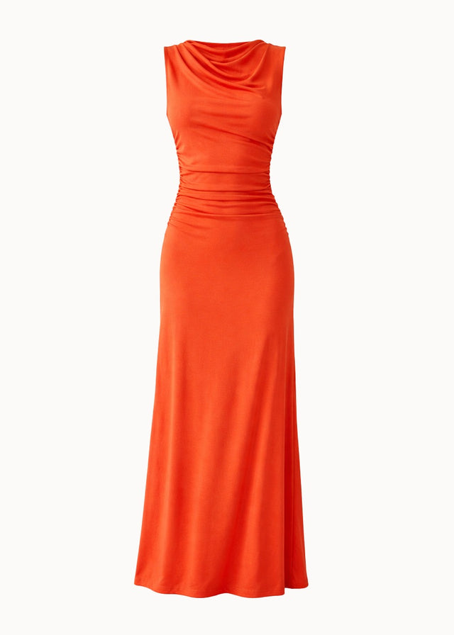 Carly Midi Dress - Tangerine