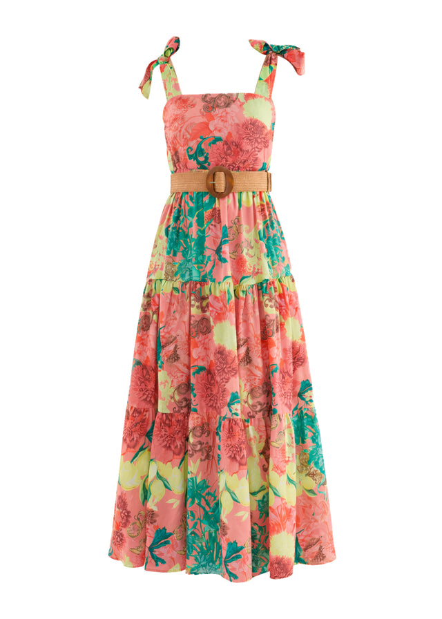 Calianna Maxi Dress - Coral Spritz