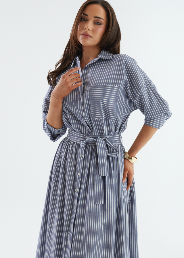 Morgan Maxi Skirt - Navy Stripe