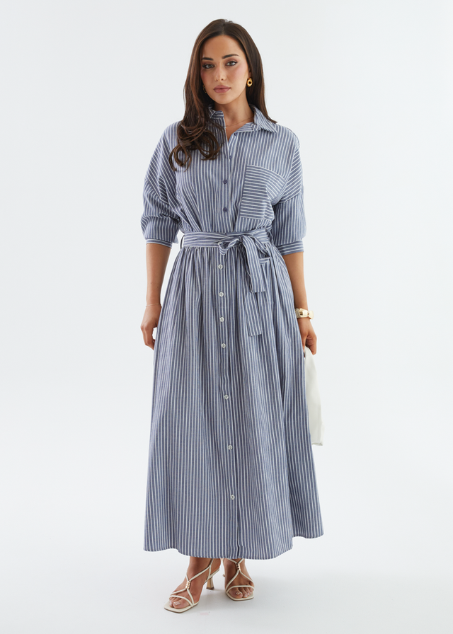 Morgan Maxi Skirt - Navy Stripe