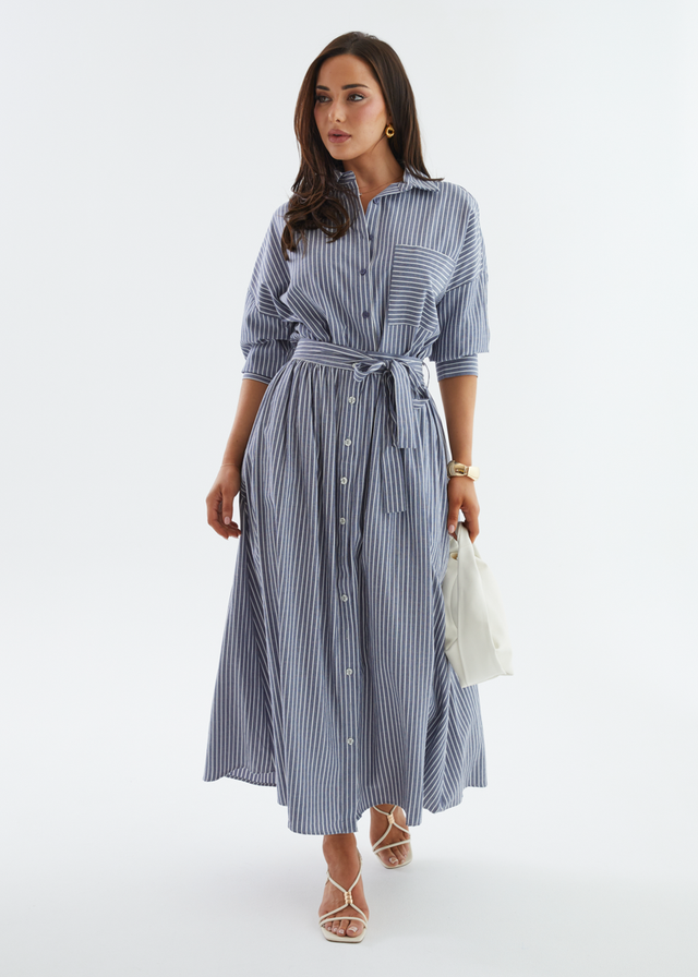 Morgan Maxi Skirt - Navy Stripe