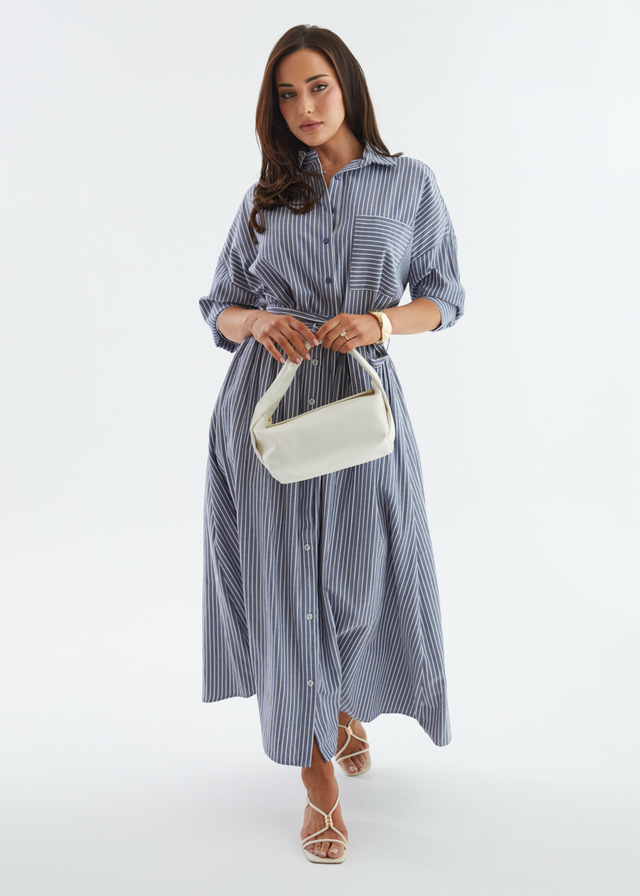 Morgan Maxi Skirt - Navy Stripe