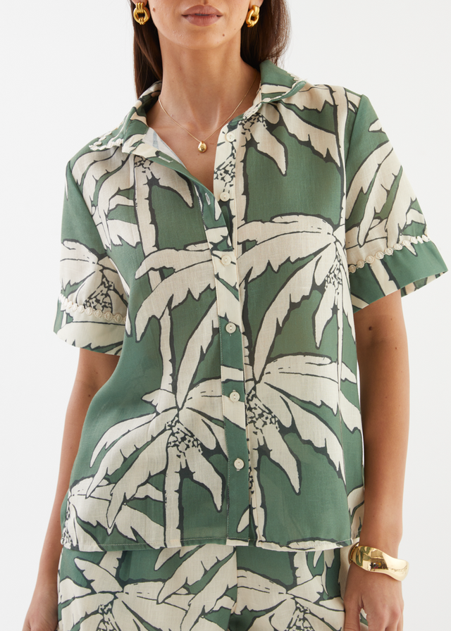Laurie Shirt - Sage Palm