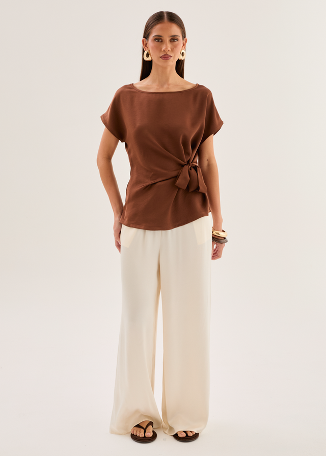 Thalie Tie Top - Chocolate