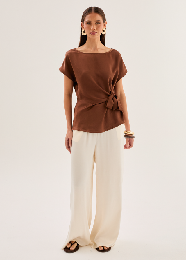 Thalie Tie Top - Chocolate
