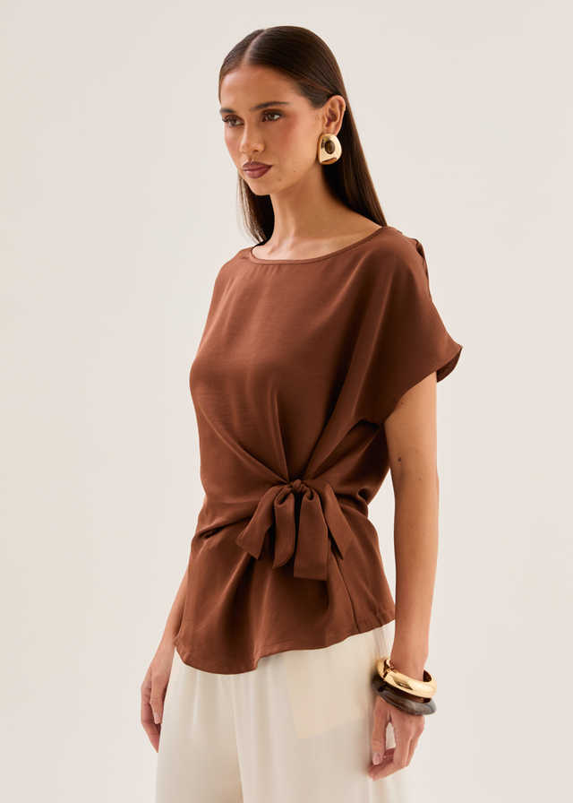 Thalie Tie Top - Chocolate