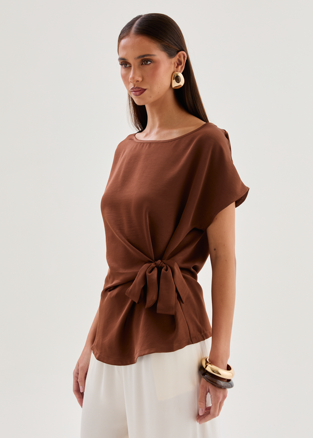 Thalie Tie Top - Chocolate