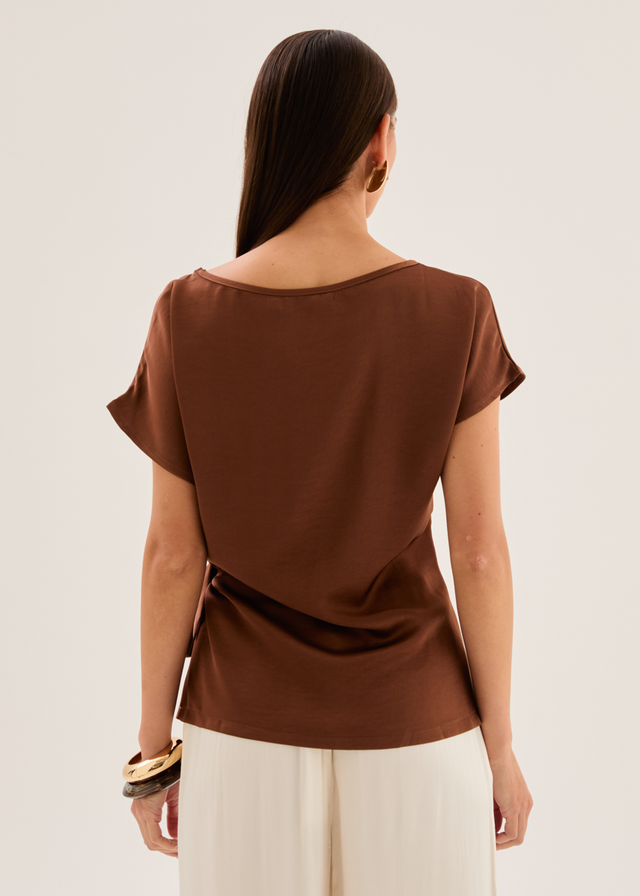 Thalie Tie Top - Chocolate