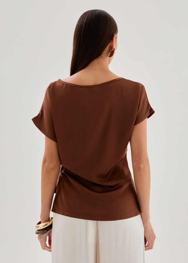 Thalie Tie Top - Chocolate