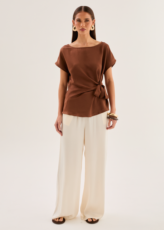 Thalie Tie Top - Chocolate