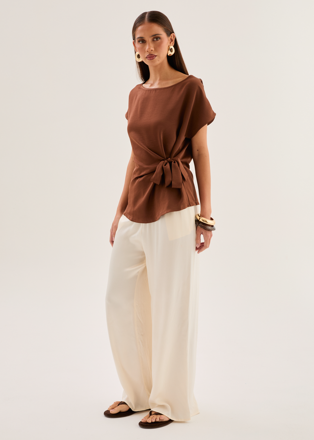 Thalie Tie Top - Chocolate