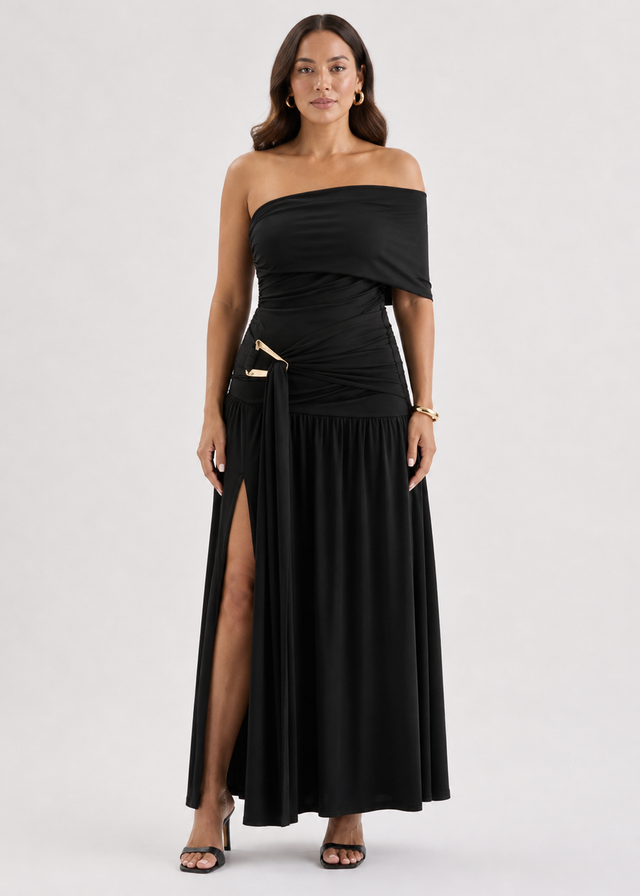 Charlotte Off Shoulder Maxi Dress - Black