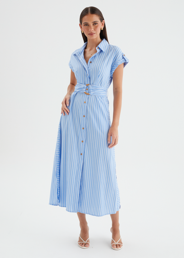 Samantha Midi Dress - Sky Stripe
