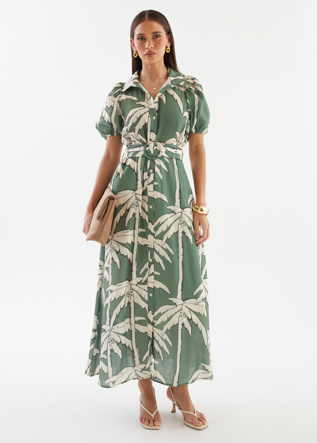 Leyonie Maxi Dress - Sage Palm