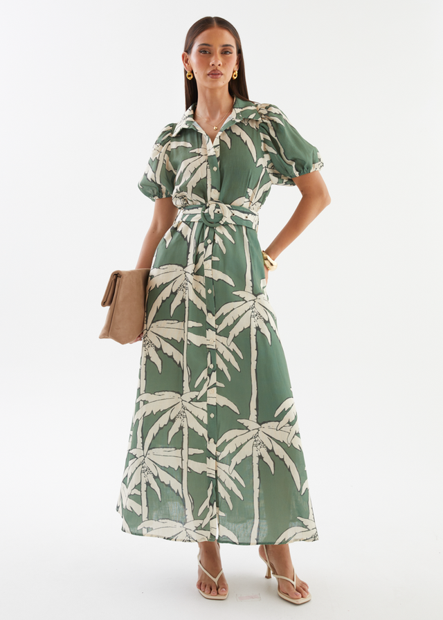 Leyonie Maxi Dress - Sage Palm