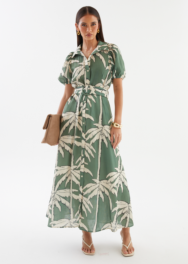 Leyonie Maxi Dress - Sage Palm