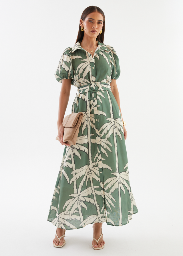 Leyonie Maxi Dress - Sage Palm
