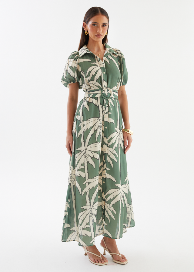 Leyonie Maxi Dress - Sage Palm