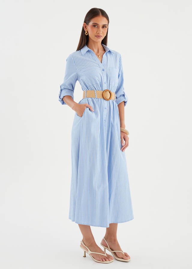 Franzine Maxi Dress - Blue Stripe