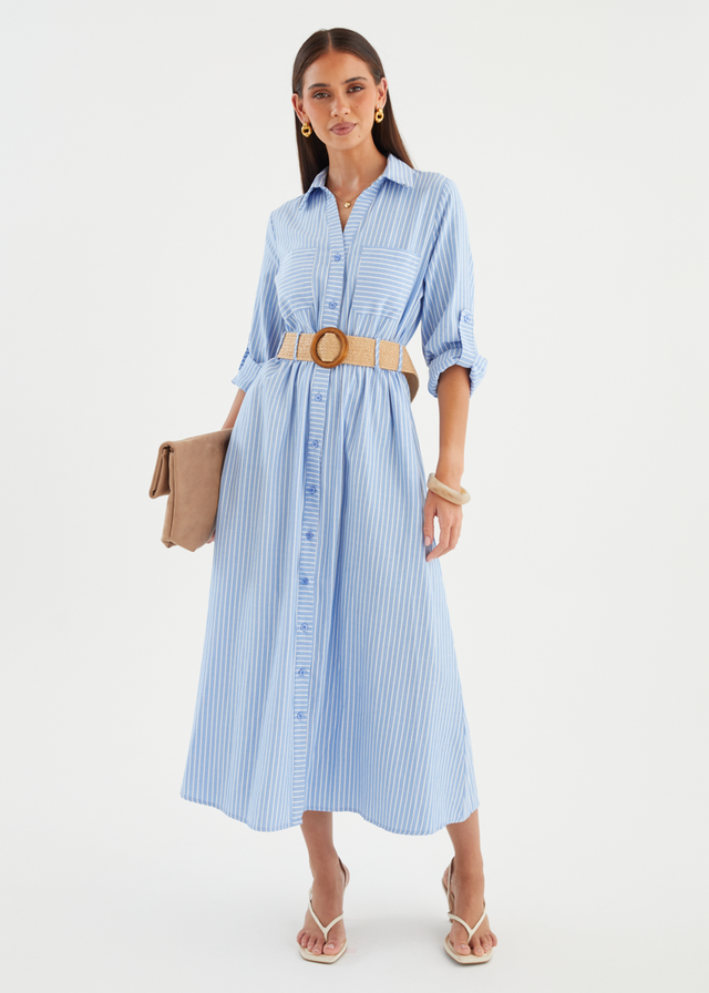 Franzine Maxi Dress - Blue Stripe