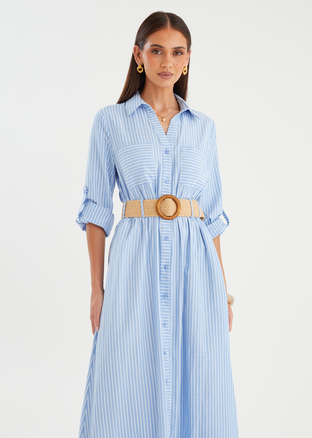 Franzine Maxi Dress - Blue Stripe