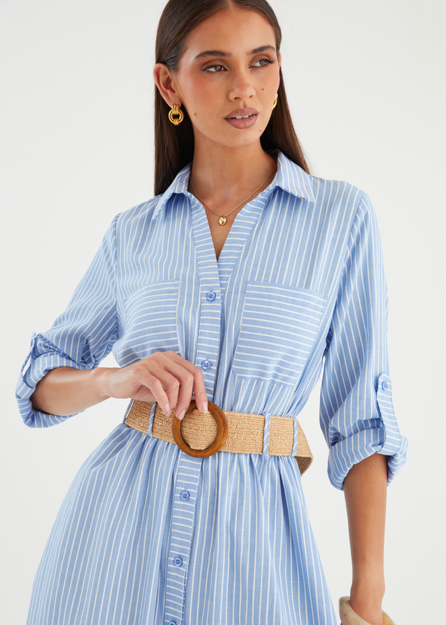 Franzine Maxi Dress - Blue Stripe