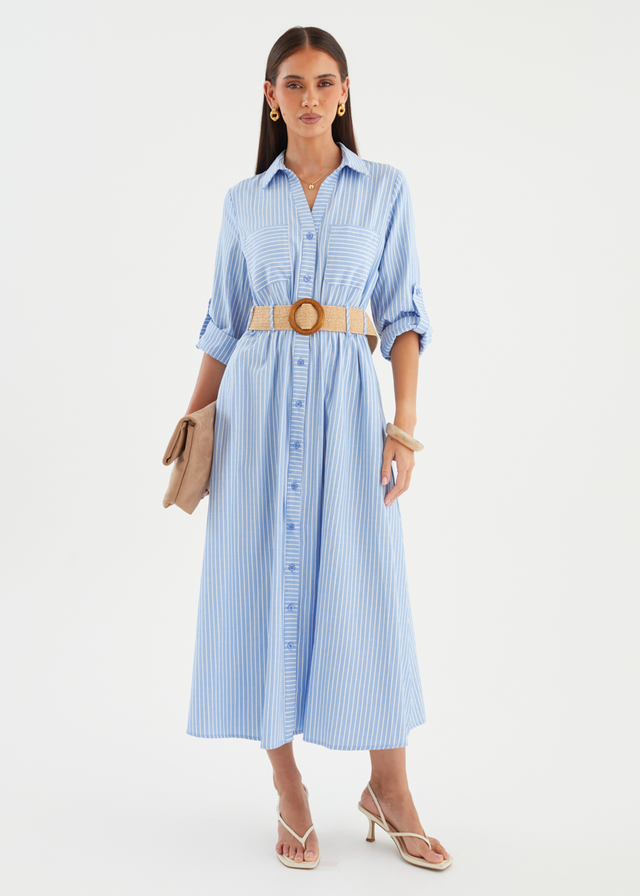 Franzine Maxi Dress - Blue Stripe