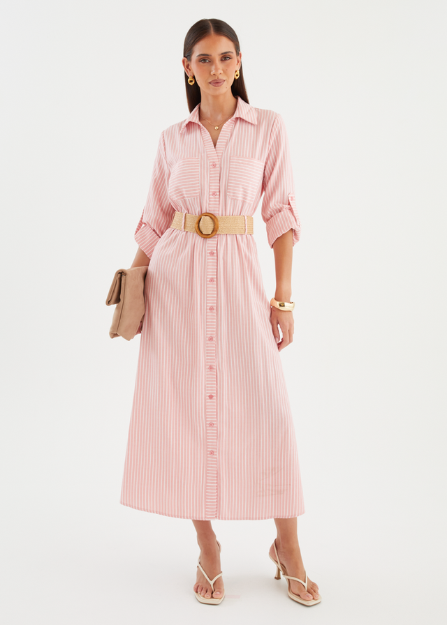 Franzine Maxi Dress - Pink Stripe