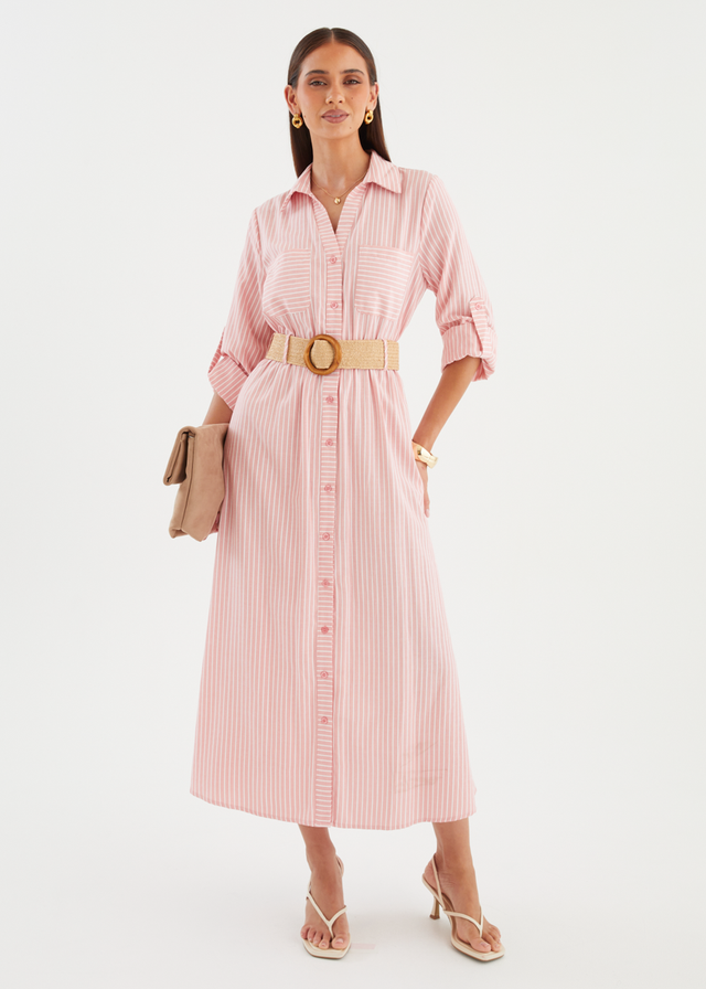 Franzine Maxi Dress - Pink Stripe