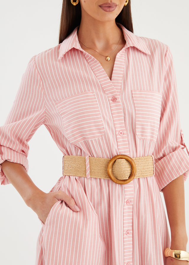 Franzine Maxi Dress - Pink Stripe