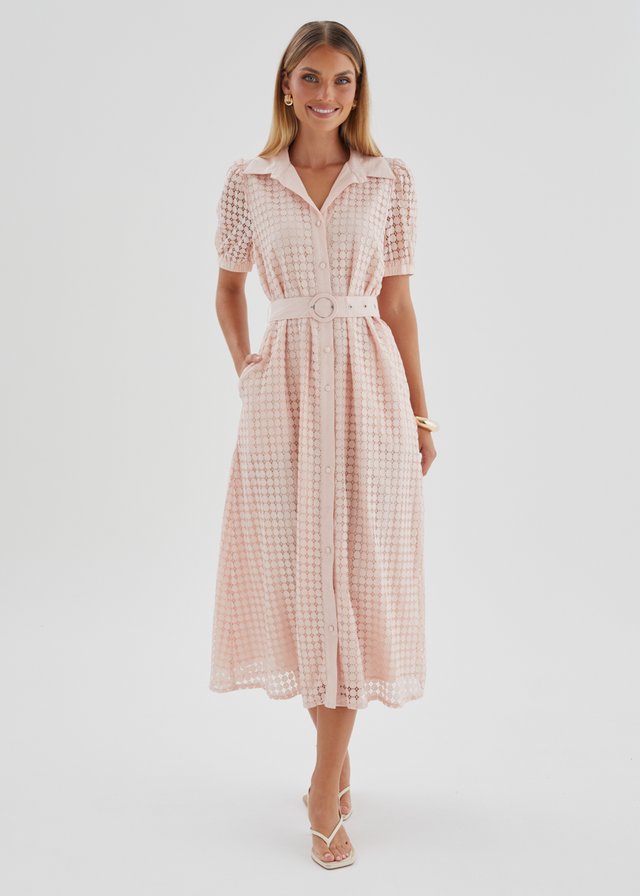 Hilton Midi Dress - Blush
