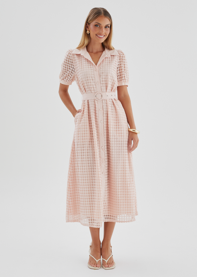 Hilton Midi Dress - Blush