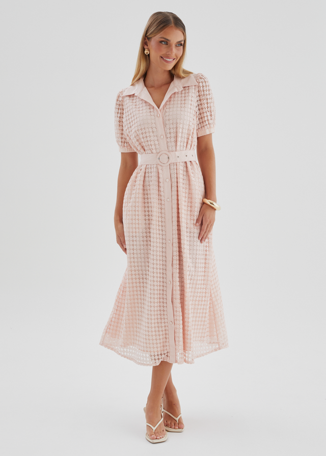 Hilton Midi Dress - Blush