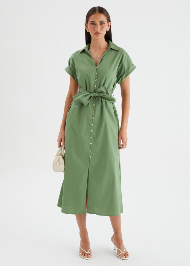 Joanna Midi Dress - Moss