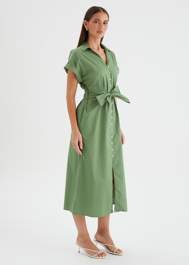 Joanna Midi Dress - Moss