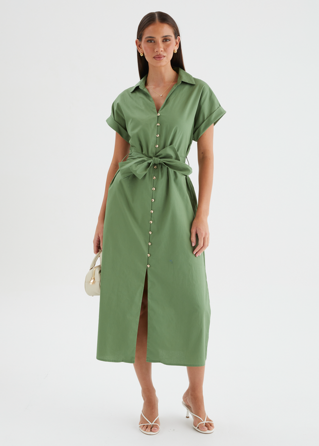 Joanna Midi Dress - Moss
