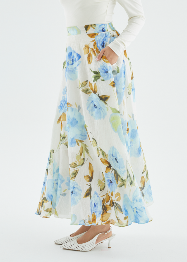 Catana Maxi Skirt - Blue Floral