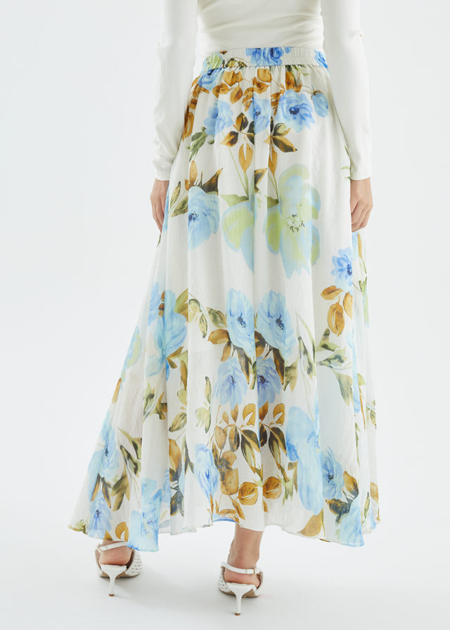 Catana Maxi Skirt - Blue Floral