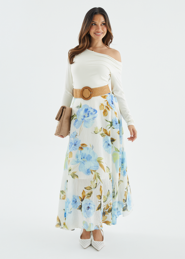 Catana Maxi Skirt - Blue Floral