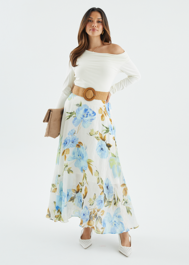 Catana Maxi Skirt - Blue Floral