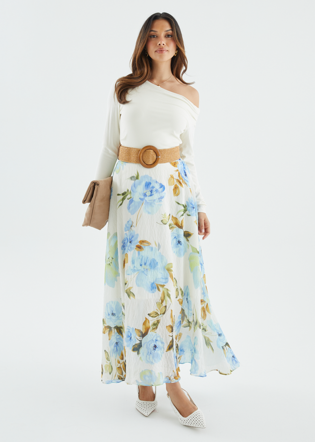 Catana Maxi Skirt - Blue Floral