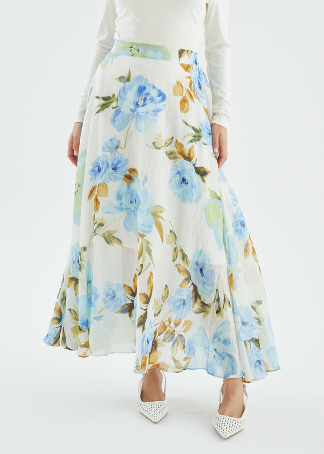 Catana Maxi Skirt - Blue Floral