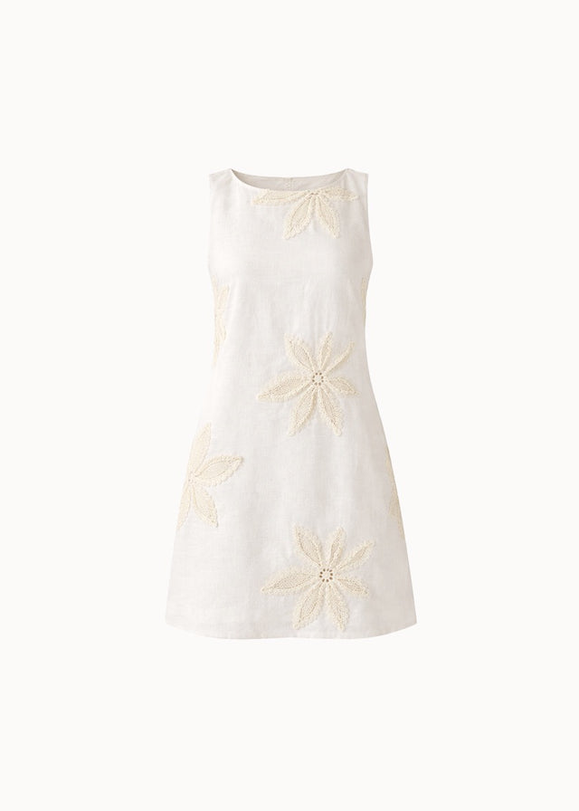 Emiliah Embroidered Dress - Natural Flowers