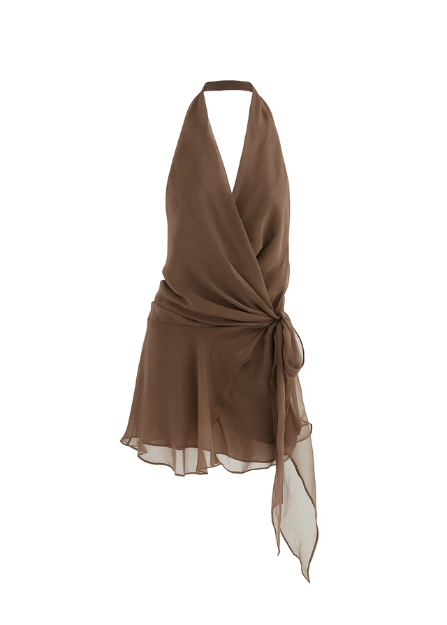 Aluna Halter Dress - Chocolate