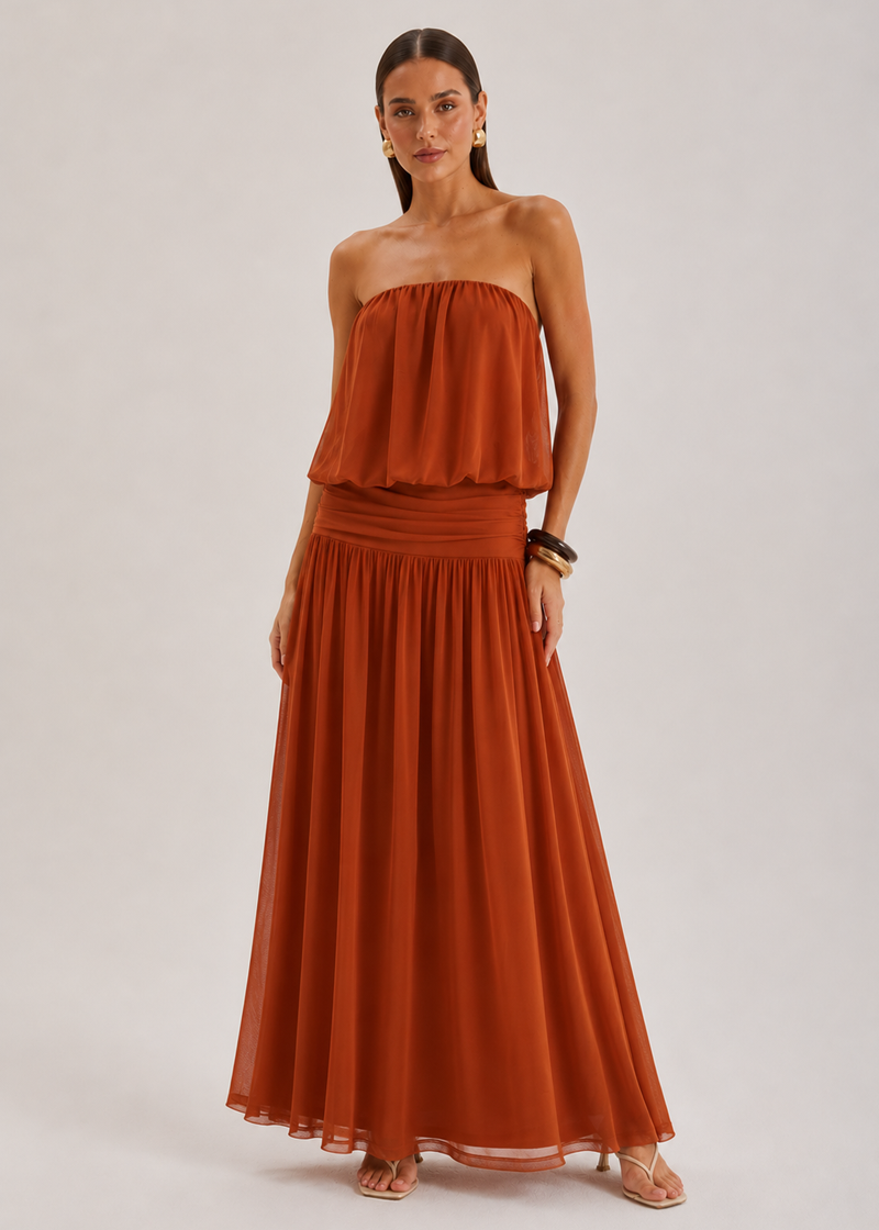 red strapless maxi dress Red Maxi Dress - Cyra Maxi Dress in Deep Red