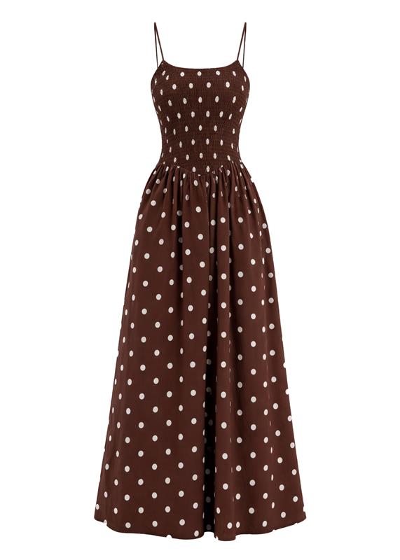 Larena Maxi Dress - Chocolate Polka